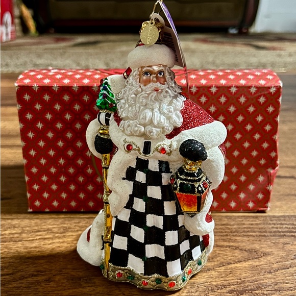 Christopher Radko (Miss Caycee’s) ~ Red/Black Santa Claus ~ Glass Ornament ~ New - Picture 2 of 16